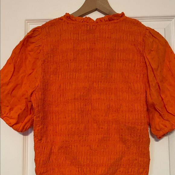 J. Crew Puff-Sleeve Textured Voile Smocked Top NWT – Size M - Picture 6 of 6
